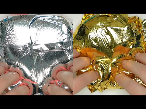 いろいろなスライムに金箔張ってみた！・Mix gold leaf with various slimes【ASMR・音フェチ】 (No Talking)슬라임・史萊姆