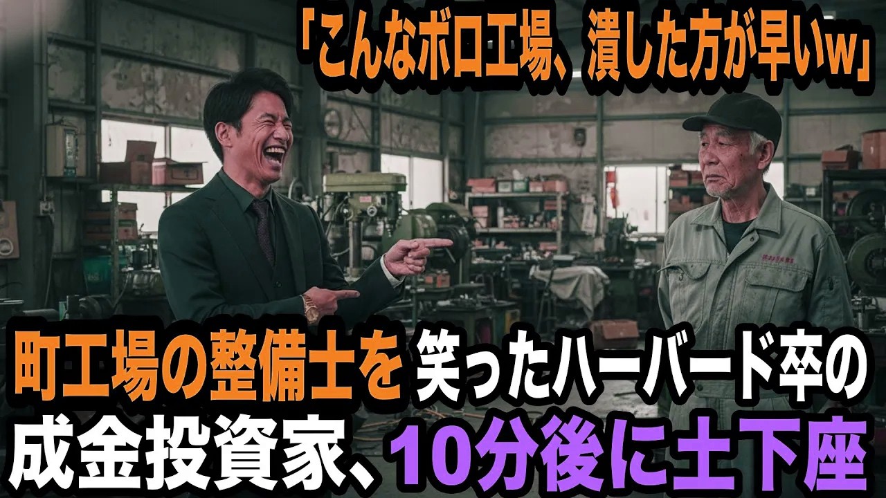 「こんなボロ工場、潰した方が早いですよ」と町工場の整備士を笑ったハーバード卒の成金投資家、10分後に土下座