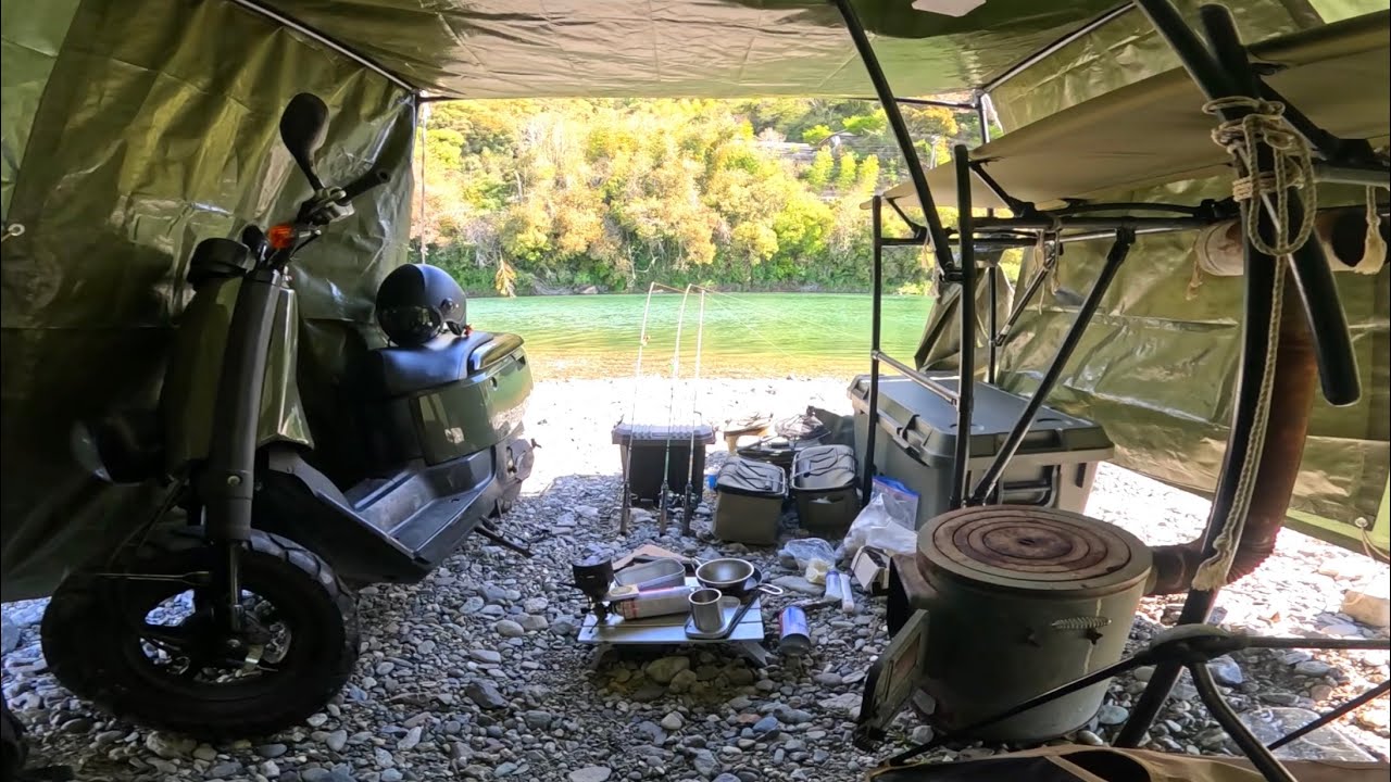 釣りとキャンプができるバイクガレージハウスを作ってみたよ！