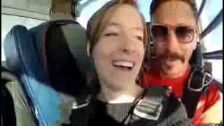 1st time skydiver's hilarious and terrorfilled reaction.
