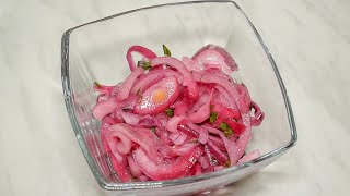 Маринованный красный лук готовим дома к шашлыку в уксусе
