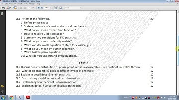 Msc Physics | IInd sem | Statistical Mechanics