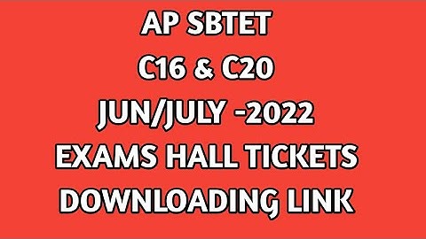 C16 & C20 - JUN/JULY-2022 @ DIPLOMA EXAMS# HALL TICKETS #DOWNLOADING LINK