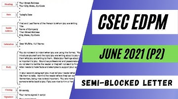 CSEC EDPM | June 2021 (P2)| Semi Blocked Letter Q2(b)