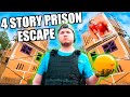 BIGGEST 4 STORY BOX FORT PRISON ESCAPE! 50FT TALL! SNEAKING By COPS 😱📦