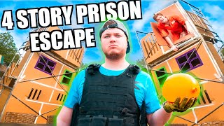 BIGGEST 4 STORY BOX FORT PRISON ESCAPE! 50FT TALL! SNEAKING By COPS 