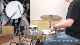 Drum Lesson: Brush Technique - applying the 5 Stroke Roll to the brushes and the drums -