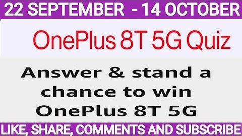 Amazon OnePlus 8T 5G Quiz Answers | Win OnePlus 8 Pro 5G