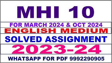 mhi 10 solved assignment 2023-24 | mhi 10 solved assignment in english 2024 | mhi 10 2024