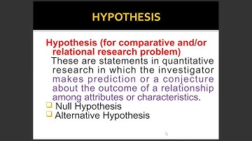 Statement of the Problem and Hypothesis