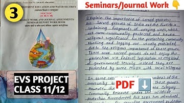 EVS PROJECT 11th & 12th Answers PDF HSC Maharashtra Board