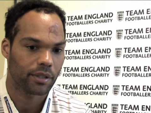 England and Everton defender Joleon Lescott joined WellChild Childrens Nurse Elaine Hardiman and some of the children she cares for in Alder Hey Hospital on 29 April 2009 to see first hand how the Team England Footballers' Charity is working with WellChild the national charity for sick children.