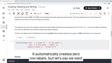 Creating, Reading and Writing - Pandas Fundamentals