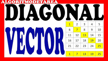 Hacer un algoritmo que llene una matriz de 5 x 5 y que almacene la diagonal principal en un vector