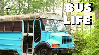 Asheville NC bus in the woods