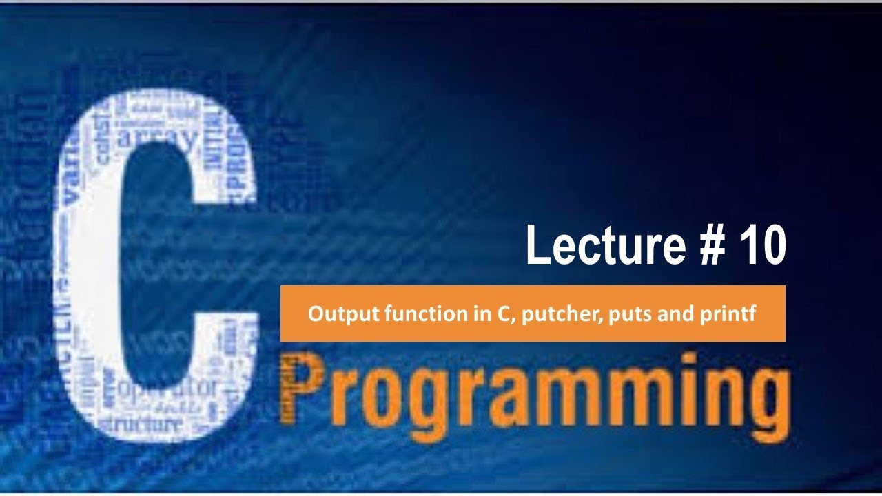 output function in C, putchar, puts and printf (10) - YouTube