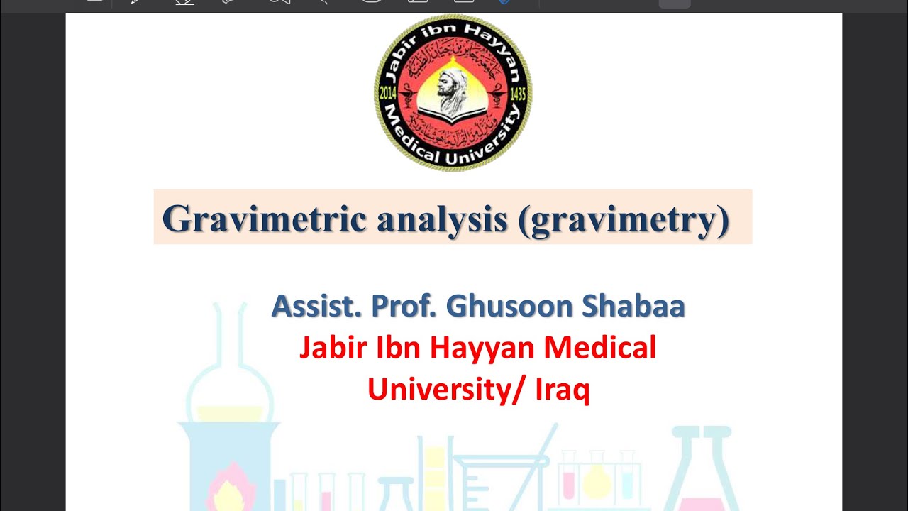 Gravimetric analysis شرح مسائل وكلاميات