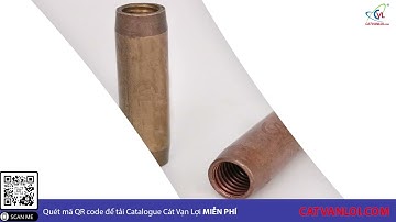 🏆 Khớp nối cọc tiếp địa D14 - D16 - D17 bằng đồng đỏ (Coupling for grounding rod) chuẩn IEC 62561 ✅