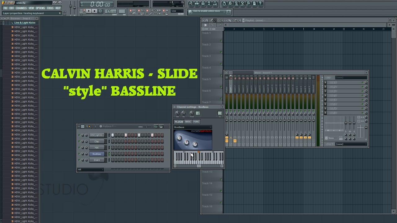 Calvin Harris Slide Style Bassline Tutorial FL STUDIO YouTube