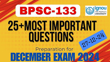 BPSC-133| तुलनात्मक शासन और राजनीति | Bpsc 133 most important questions ignou December exam 2024