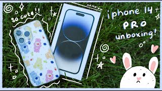 iphone 14 pro unboxing (silver) 🌷✨ ~ aesthetic, mini accessory haul, mini camera test