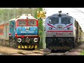 भयंकर क्रासिंग  - Captain America Livery Locomtive crosses with White Monster at Full Speed