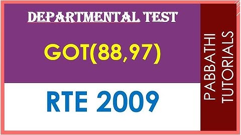 DEPARTMENTAL TEST - RTE 2009 ACT  BITS