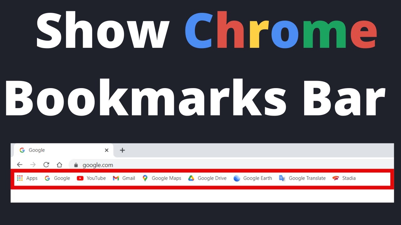 How To Show Bookmarks Bar In Google Chrome Web Browser YouTube