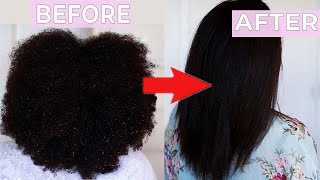 SILK PRESS ON TYPE 4 NATURAL HAIR (STRAIGHTENING MY CURLY NATURAL HAIR SILKY STRAIGHT)