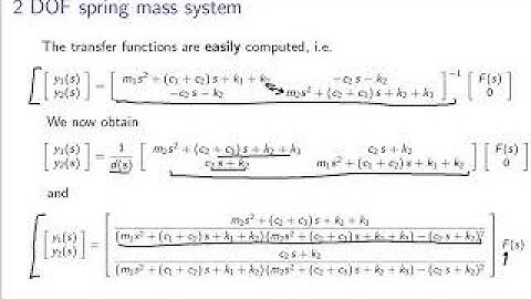 Mechanical dynamics (Mechanical vibrations): vidéo 3 5 Multiple DOF systems part1