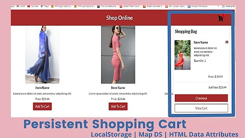 Persistent Shopping Cart - LocalStorage | Map DS | HTML Data Attribute | HTML CSS JS Project