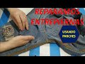 Reparar entrepierna de pantalón de jean (mezclilla) usando parches.