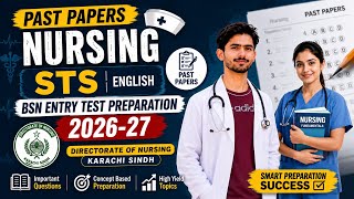 BSN entry test preparation|past papers of nursing|directorate of nursing sindh Karachi|STS