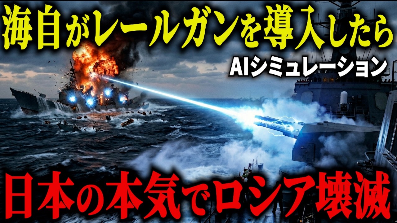 【衝撃】もしも海上自衛隊がレールガンを導入しロシア軍と戦ったら…日本技術を舐めた露の末路がヤバすぎる...【AIシミュレーション】