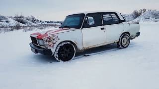 Зимний дрифт на классике ВАЗ 2107 семерке / Winter Drift show on VAZ 2107 turbo Ukraine