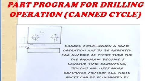 CNC Part program for drilling operation (canned cycle)