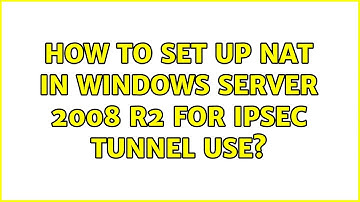 How to set up NAT in windows server 2008 r2 for IPSec tunnel use?