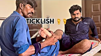 ASMR FEET TICKLISH MEN MASSAGE FOR RELAX | FOOT REFLEXOLOGY | LEG MASSAGE FOR PAIN RELIEF THERAPY
