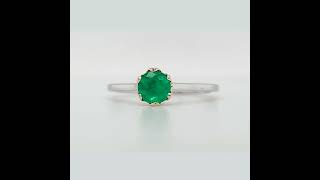 Emerald gemstone engagement ring