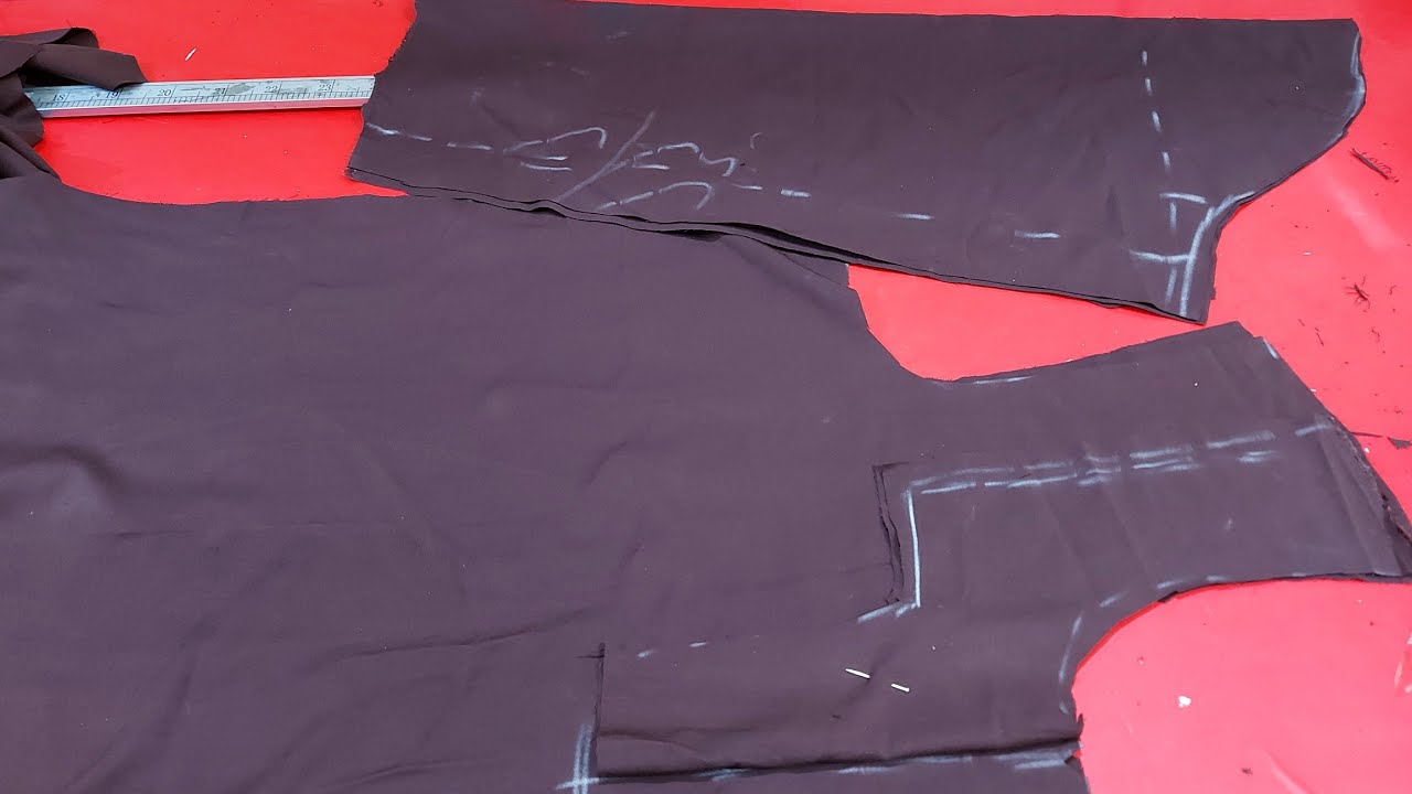 طريقه فصال ثوب امراءة كبيرة كسرة من الامام والخلف بطريقه سهله وسريعه