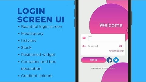 Beautiful login screen ui in Flutter | FunCode