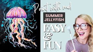 Jellyfish Acrylic Painting Easy & Fun Canvas Art Tutorial
