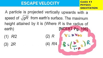 A particle is projected vertically upwards with a speed of √gR from earth