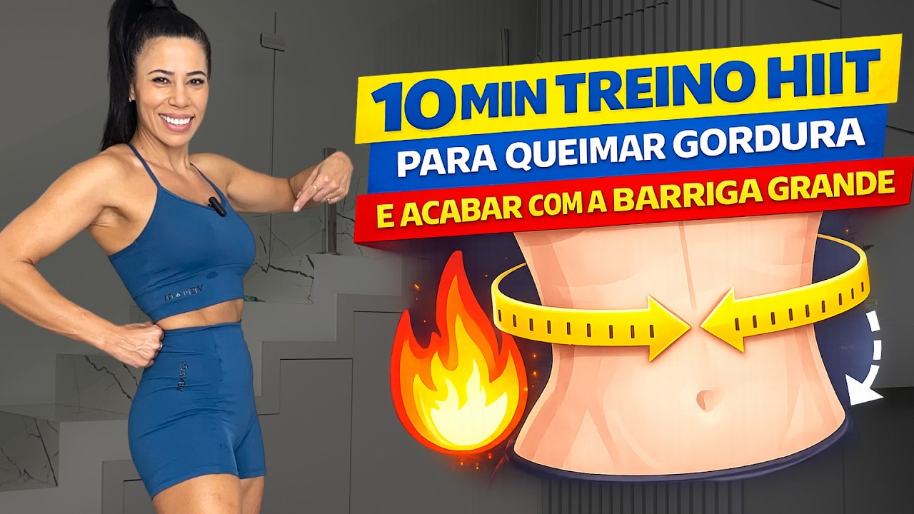 10 MIN TREINO HIIT PARA QUEIMAR GORDURA E ACABAR COM BARRIGA GRANDE - Laice Rodrigues