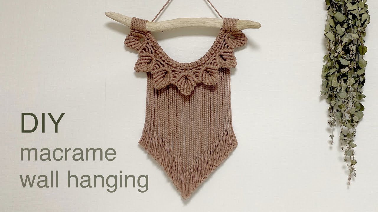 DIY macrame leaves wall hanging 마크라메 나뭇잎 월 행잉 YouTube