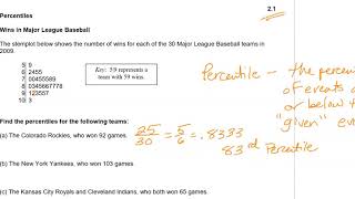 AP Stats:  Percentiles