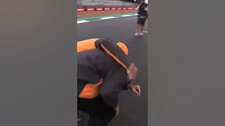 lando gets smacked by riccardo with a space hopper 🤣 #shorts