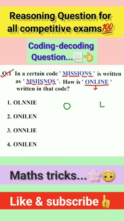 Reasoning Question for all competitive exams | Coding-decoding Question ...