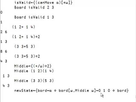 Programming the Peg Solitaire game in APL - YouTube