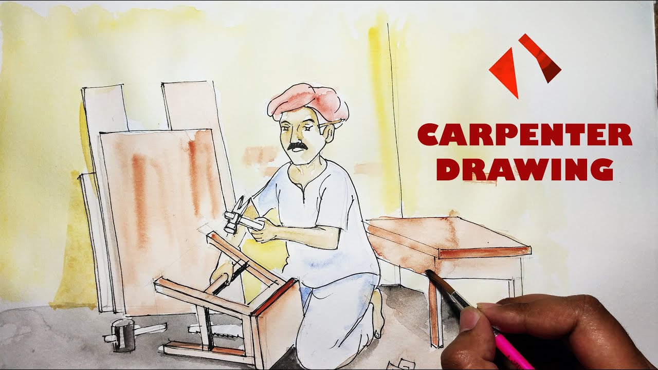 New Carpenter Sketching Drawing for Beginner